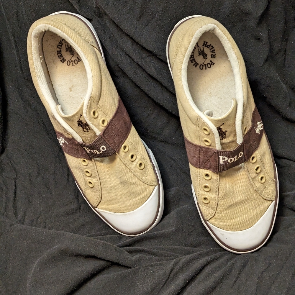 Polo Ralph Lauren, no lace, vintage boating shoes, size 9